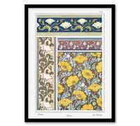 Artery8 Poppy Flower Patterns Vintage Floral Framed Wall Art Print Verneuil | Size: A4 Artery8 Multicolor A4