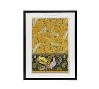 Artery8 Poppy Pigeon Coral Fish Patterns Framed Canvas Wall Art Print Verneuil in Orange | Size: W24" x H32" Artery8 Orange W24" x H32"