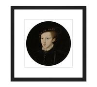 Artery8 Portrait King Edward VI England 8X8 Inch Square Wooden Framed Wall Art Print Picture with Mount in Black Artery8 Black