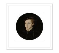 Artery8 Portrait King Edward VI England 8X8 Inch Square Wooden Framed Wall Art Print Picture with Mount in White Artery8 White