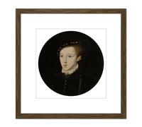 Artery8 Portrait King Edward VI England 8X8 Inch Square Wooden Framed Wall Art Print Picture with Mount in Brown Artery8 Brown