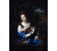Artery8 Portrait Margaret Rendorp Mayors Wife Painting Premium Wall Art Canvas Print 18X24 Inch