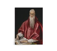 Artery8 Portrait of Saint Jerome as a Scholar El Greco Canvas Wall Art | Size: W18" x H24" Artery8 Multicolor W18" x H24"
