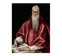 Artery8 Portrait of Saint Jerome as a Scholar El Greco Wall Art Poster Print | Size: W24" x H32" Artery8 Multicolor W24" x H32"