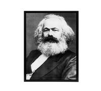 Artery8 Portrait Photo Political Theorist Karl Marx Framed Canvas Wall Art Print in Grey | Size: W24" x H32" Artery8 Grey W24" x H32"
