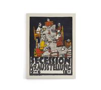 Artery8 Poster for the 49th Secession Exhibition Schiele Canvas Wall Art Print in Black | Size: W12" x H16" Artery8 Black W12" x H16"