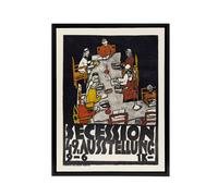 Artery8 Poster for the 49th Secession Exhibition Schiele Framed Canvas Art in Black | Size: W18" x H24" Artery8 Black W18" x H24"