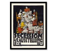 Artery8 Poster for the 49th Secession Exhibition Schiele Framed Wall Art Print in Black | Size: A4 Artery8 Black A4