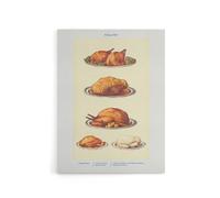 Artery8 Poultry Dishes Vintage Kitchen Mrs Beeton Canvas Wall Art Print in Yellow | Size: W12" x H16" Artery8 Yellow W12" x H16"