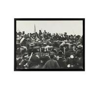 Artery8 President Abraham Lincoln Gettysburg Address Framed Canvas Wall Art Print in Grey | Size: W18" x H24" Artery8 Grey W18" x H24"