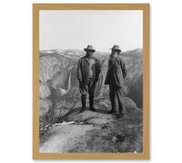 President Teddy Roosevelt John Muir Yosemite 1906 Photo A4 Artwork Framed Wall Art Print Artery8 Light Oak One Size