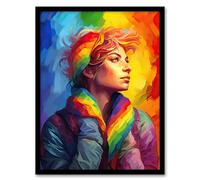 Pride In Pride LGBTQIA Rainbow Inclusive Contemporary Artwork Art Print Framed Poster Wall Decor Artery8 Black A4