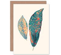 Artery8 Primary Coloured Exotic Leaves Greetings Card in Green Artery8 Green