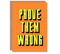 Artery8 Prove Them Wrong Orange Yellow Motivational Personalised Card