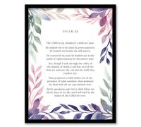 Artery8 Psalm 23 The Lord Is My Shepherd Old Testament Bible Quote Wall Art Print - A4 Size