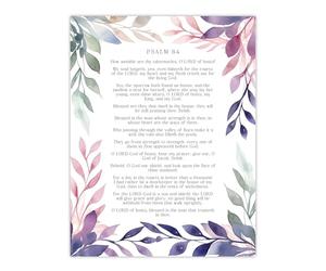 Artery8 Psalm 84 Day in Thy Courts Better than Thousand Elsewhere Pearl of Psalms Jesus Christ Christian Bible Faith God Quote Revelations Flowers Artwork Extra Large XL Wall Art Poster Print