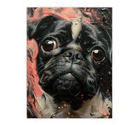 Artery8 Pug Portrait Oil Painting Artistic Dog Lover For Living Room Large Wall Art Poster Print Thick Paper 18X24 Inch