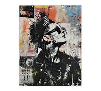Artery8 Unframed Wall Art Punk Portrait Street Art Mohawk Bold Anarchy - 12X16 Inch