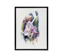 Artery8 Purple Iris Flower Watercolour Demuth Framed Canvas Wall Art Print in White | Size: W12" x H16" Artery8 White W12" x H16"