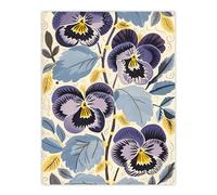Artery8 Purple Pansy Flowers Painting Wildflowers Floral Living Room Large Wall Art Poster Print Thick Paper 18X24 Inch