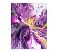 Artery8 Purple Yellow Modern Liquid Paint Painting Living Room Large Wall Art Poster Print Thick Paper 18X24 Inch