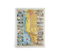 Artery8 Putnam 1949 California Missions Map Canvas Wall Art Print | Size: W12" x H16" Artery8 Multicolor W12" x H16"