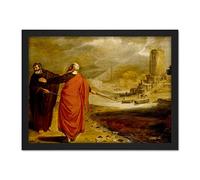 Artery8 Pynas Aaron Transforming Water Of Nile Into Blood Artwork Framed Wall Art Print 18X24 Inch