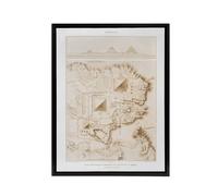 Artery8 Pyramids of Giza French Topographic Map Avennes Framed Canvas Wall Art in Beige | Size: W12" x H16" Artery8 Beige W12" x H16"