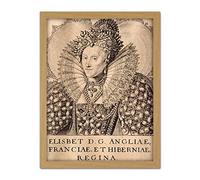 Artery8 Queboorn Queen Elizabeth England Engraving Artwork Framed Wall Art Print 18X24 Inch