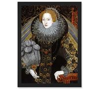 Artery8 Queen Elizabeth I England Portrait Painting Royal Historic Artwork Framed Wall Art Print A4