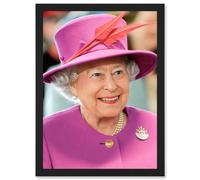 Artery8 Queen Elizabeth II England Photo Rouse Portrait A4 Artwork Framed Wall Art Print in Black Artery8 Black