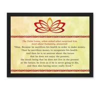 Artery8 Quote Dalai Lama Humanity Sacrifices Money Health Artwork Framed Wall Art Print A4 in Black Artery8 Black