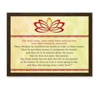 Artery8 Quote Dalai Lama Humanity Sacrifices Money Health Artwork Framed Wall Art Print A4 in Brown Artery8 Brown