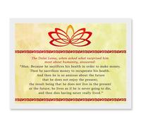 Artery8 Quote Dalai Lama Humanity Sacrifices Money Health Artwork Framed Wall Art Print A4 in White Artery8 White