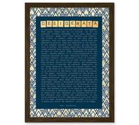 Wee Blue Coo Quote Ehrmann Desiderata Pattern Letters Motivation Artwork Framed Wall Art Print A4