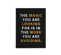 Artery8 Quote Looking For Magic Work Motivational Canvas Wall Art Print in Black | Size: W12" x H16" Artery8 Black W12" x H16"