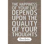 Artery8 Quote Marcus Aurelius Happiness Quality Thoughts Art Print Canvas Premium Wall Decor Poster Mural
