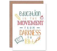 Artery8 Quote Motivation Education Movement Greetings Card in White Artery8 White
