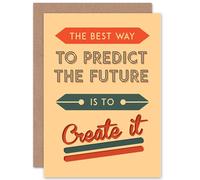 Wee Blue Coo CARD GREETING QUOTE MOTIVATION PREDICT CREATE FUTURE