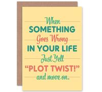 Artery8 Quote Motivation When Something Goes Wrong Greetings Card in Yellow Artery8 Yellow