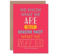 Artery8 Quote Phrase Prose Shakespeare Act Four Hamlet Greetings Card in Red Artery8 Red