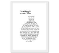 Quote Scottish Poem Robert Burns Address To A Haggis Typograph Artwork Framed Wall Art Print A4 Artery8 White One Size