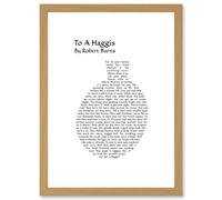 Quote Scottish Poem Robert Burns Address To A Haggis Typograph Artwork Framed Wall Art Print A4 Artery8 Light Oak One Size