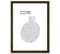 Quote Scottish Poem Robert Burns Address To A Haggis Typograph Artwork Framed Wall Art Print A4 Artery8 Brown One Size