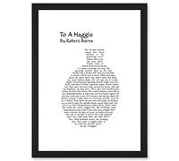 Quote Scottish Poem Robert Burns Address To A Haggis Typograph Artwork Framed Wall Art Print A4 Artery8 Black One Size