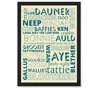 Quote Scottish Scotland Sayings Words Typography Artwork Framed Wall Art Print A4 Artery8 Black One Size