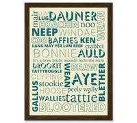 Quote Scottish Scotland Sayings Words Typography Artwork Framed Wall Art Print A4 Artery8 Brown One Size