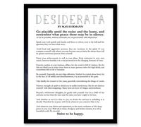 Artery8 Quote Typograph Phrase Poetic Prose Ehrmann Desiderata Framed Art in White | Size: W12" x H16" Artery8 White W12" x H16"