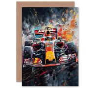 Artery8 Race Car Motorsport Fan for Husband Him Dad Son Brother Birthday Thank You Fathers Day Blank Art Greeting Card
