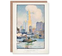 Artery8 Rachael R Elmer Art Card The Woolworth Building from the Ferry